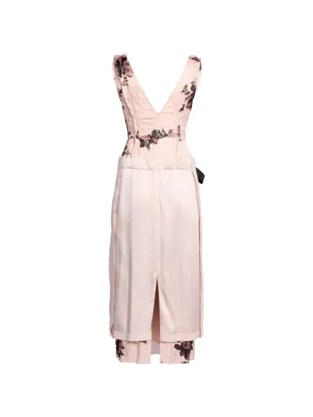 Rochie Erdem cu broderie cu model floral roz