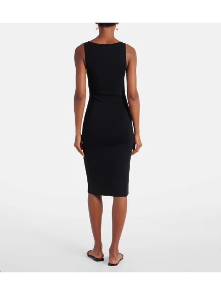 Rochie midi Toteme din jerseu până la genunchi de costum negru