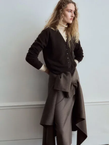 Кардиган MANGO темно-коричневий коричневий