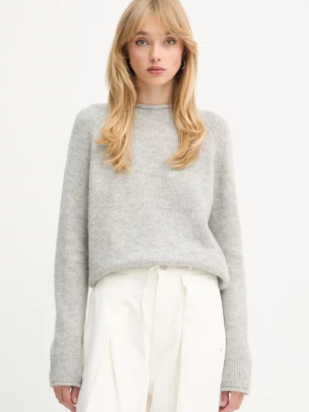 BOSS Orange pulover din amestec de lână light cu turtleneck gri