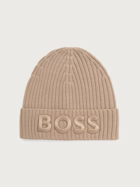 BOSS BLACK De lână căciulă Lara bej