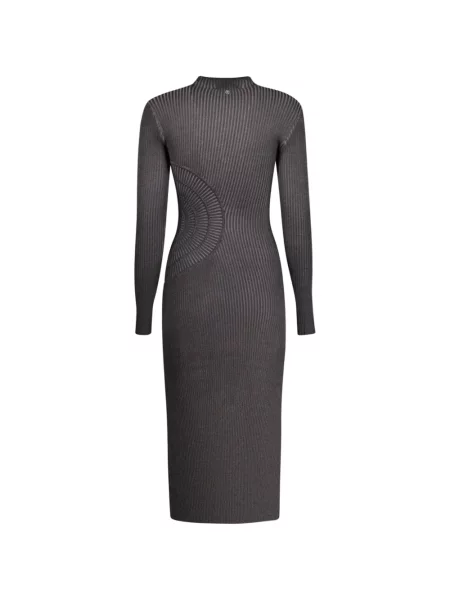 Lung rochie midi Desigual tricotate gri