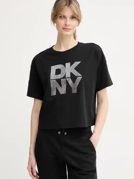 DKNY majica za žene od pamuka crna