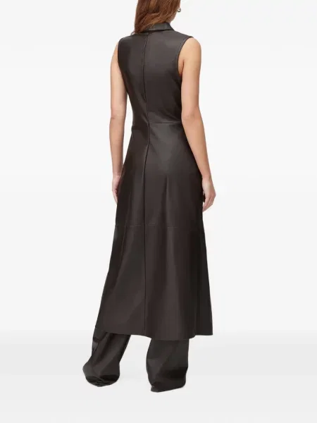 Rochie maxi Retori din piele maro