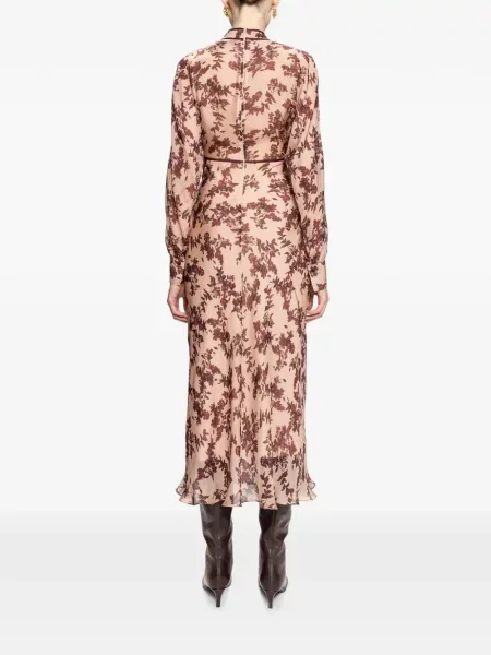 Rochie midi Nissa de mătase cu model floral