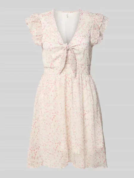 Sukienka szyfonowa taliowana z abstrakcyjnym wzorem model ‘ASTA LIFE’ Only