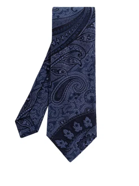 Cravată Etro cu model paisley albastru