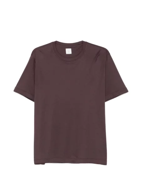 Tricou Eleventy cu decolteu rotund maro