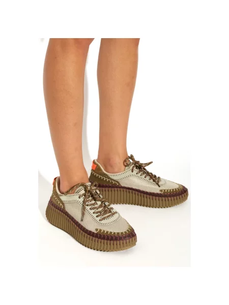 Sneakersy Chloe Nama skórzane beżowe