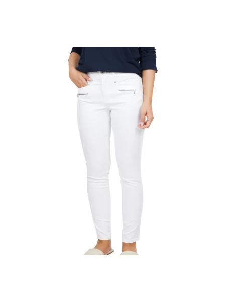 Jeansy skinny 2-biz z wysoką talią białe