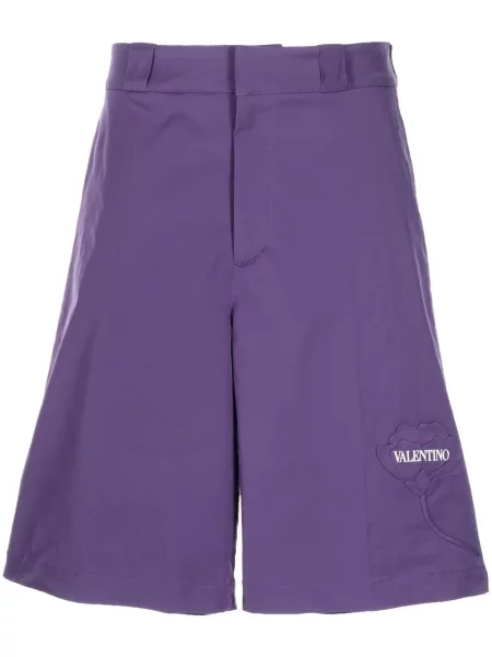 Шорти Valentino Garavani на цветя виолетово