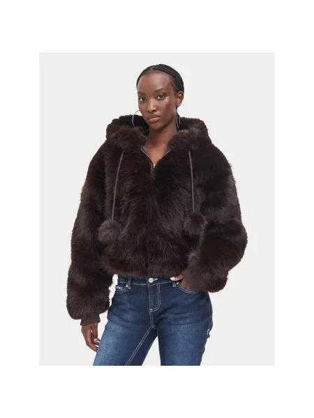 Szőrös kabát Juicy Couture barna