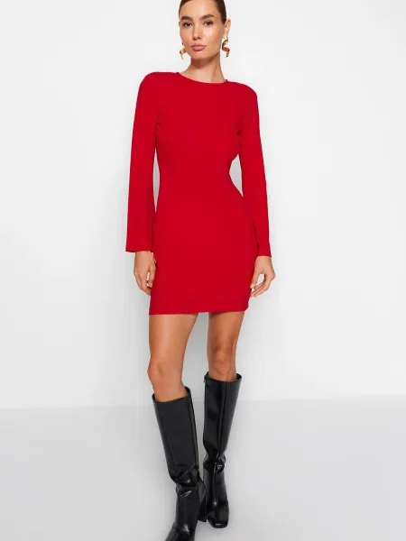 Rochie mini Trendyol cu spatele deschis roșu