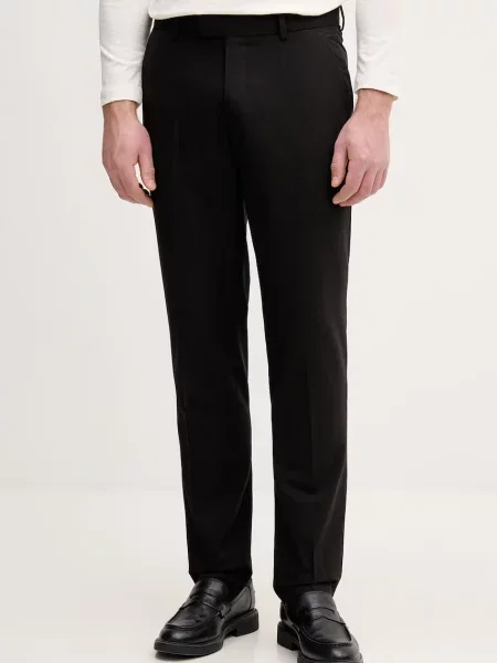 Sisley Carrot Hlače iz volnene mešanice črna