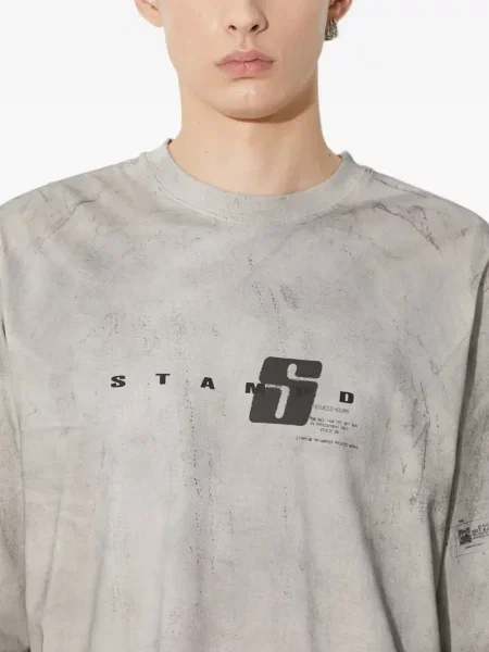 Tricou Stampd cu imagine lung gri