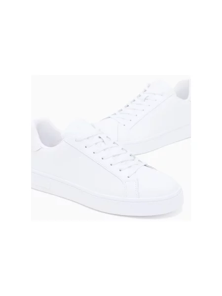 Sneakerși Armani Exchange din piele alb