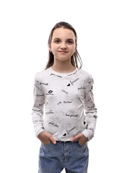 Дитячий Лонгслів LUMO віскоза/поліестер білий