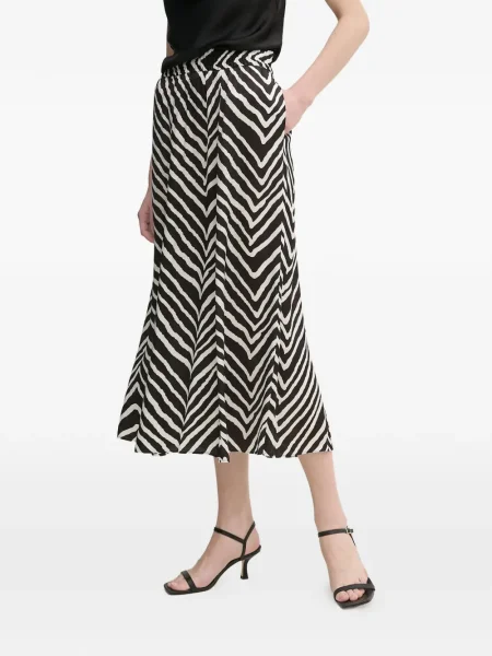 Fustă midi Marc Aurel cu dungi până la genunchi negru