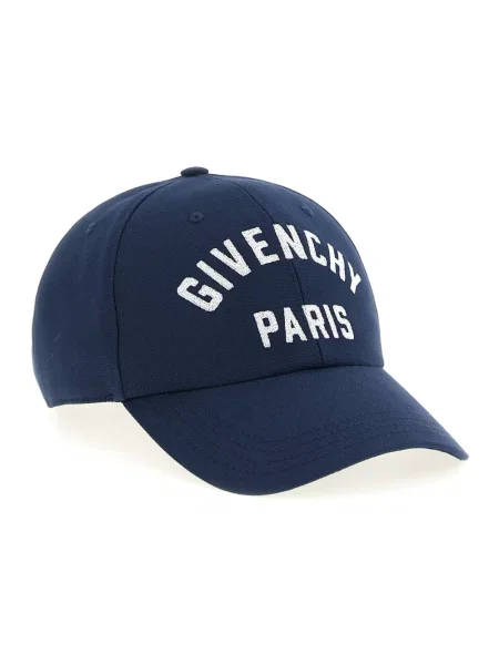 Jedwabna czapka z daszkiem Givenchy niebieska