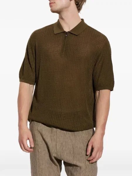 Πλεκτό polo Emporio Armani πράσινο