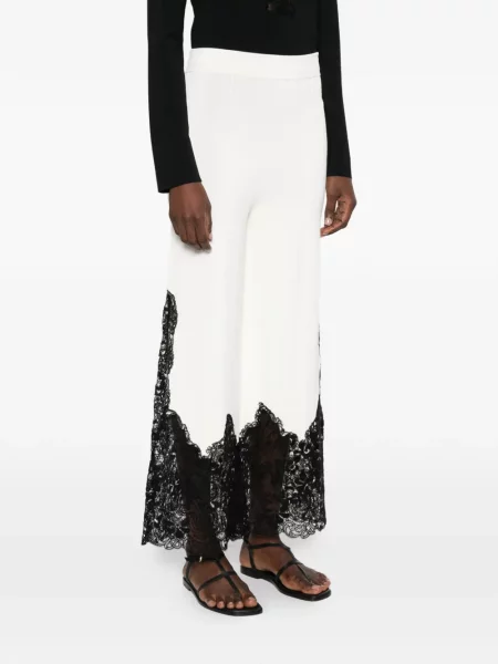 Pantaloni Ermanno Scervino din dantelă alb
