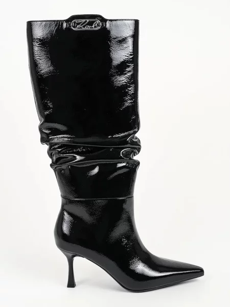 Karl Lagerfeld cizme cu înalt pentru femei din piele Klarice negru