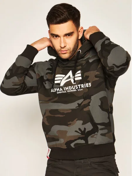Alpha Industries Džemperis Basic Žalia Regular Fit juoda