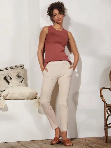 Tchibo Завужені джинси Бавовна/ліоцел бежевий