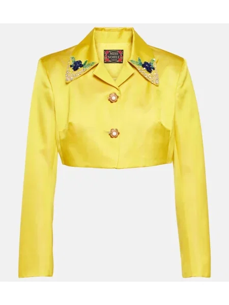 Kurtka Miss Sohee o krotszym kroju żółta