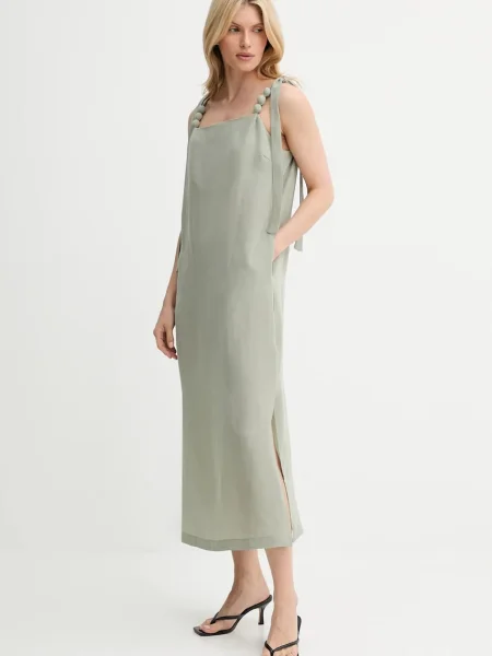 Answear Lab rochie midi mulată verde
