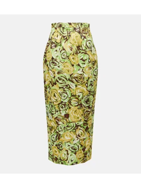 Fustă tip creion Emilia Wickstead cu model floral din țesătură twill