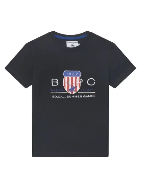 Beverly Hills Polo Club T-Shirt Σκούρο Regular Fit μπλε