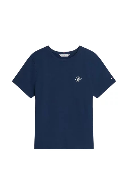 Tricou Tommy Hilfiger cu autograf albastru
