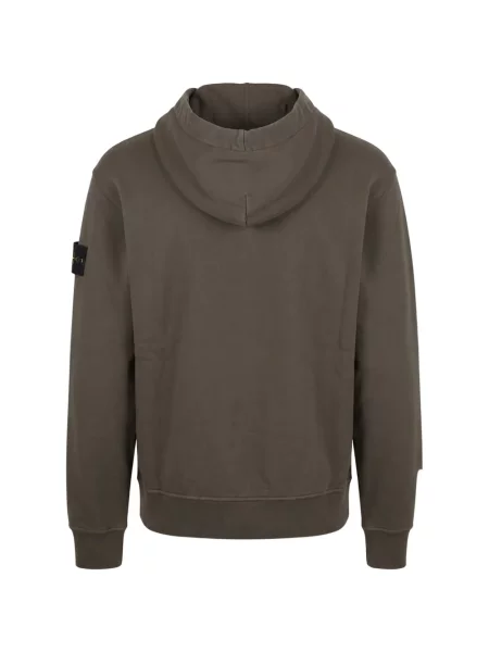 Флийс суичър с качулка Stone Island с качулка камъни сиво