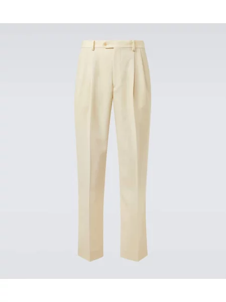 Vlněné kalhoty Auralee bílé