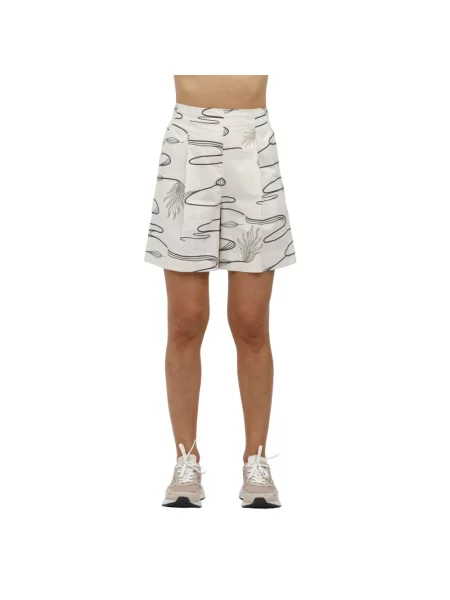 Bermudy Max Mara z nadrukiem beżowe