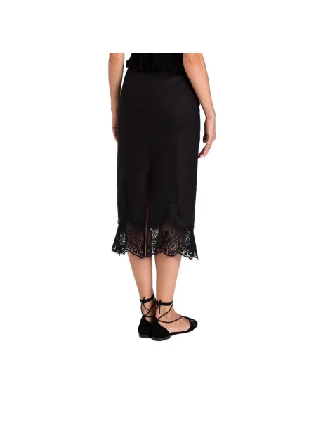 Lniana spódnica midi Twinset czarna