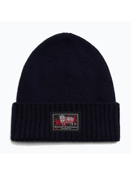Căciulă de iarnă pentru bărbați Woolrich Legacy Patch Beanie melton blue albastru