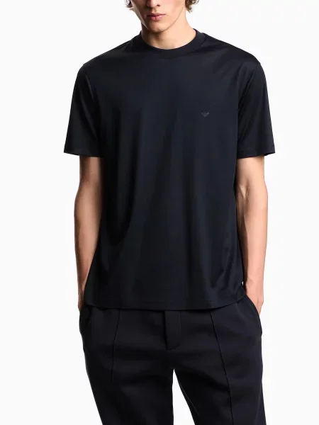 Футболка Emporio Armani из лиоцела синяя