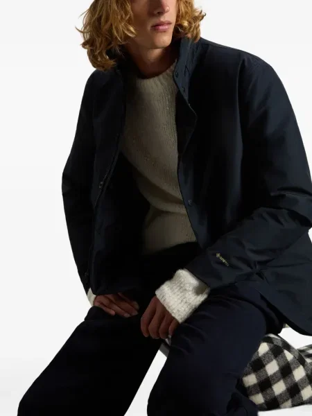 Geacă Woolrich cu glugă albastru