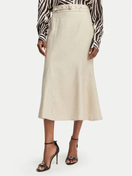 Guess Fustă midi deschis bej