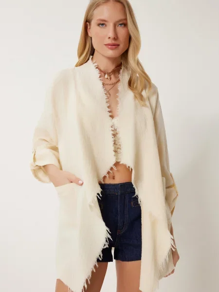 Happiness İstanbul Palton de vară crem