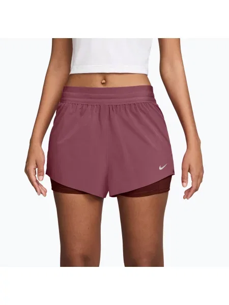 Pantaloni scurți de alergare pentru femei Nike Swift Mid-Rise pink smoke/mystic dates roz