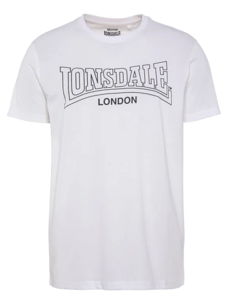 LONSDALE Majica Beanley siva / črna bela