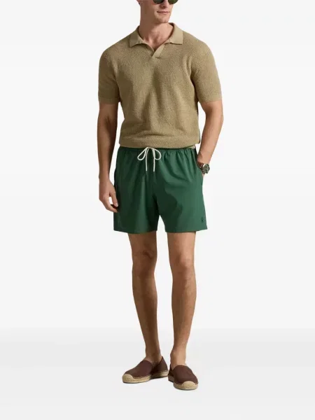 Satynowa koszula Polo Ralph Lauren w paski z nadrukiem brązowa