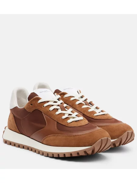 Sneakerși Gianvito Rossi din piele de căprioară maro