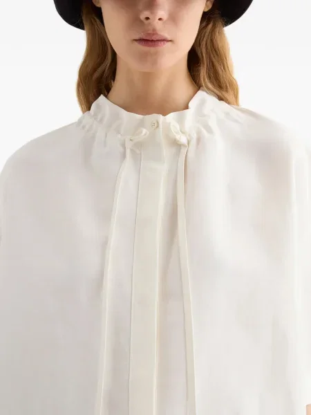 Bluză Jil Sander scurtă alb