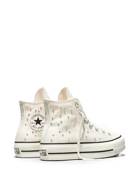 Sneakerși Converse Chuck Taylor All Star cu platformă cu mărgele din piele negru