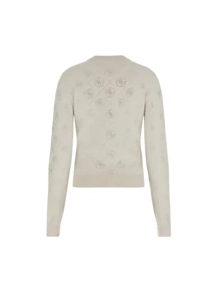 Sweter Guess wełniany z dżetami beżowy