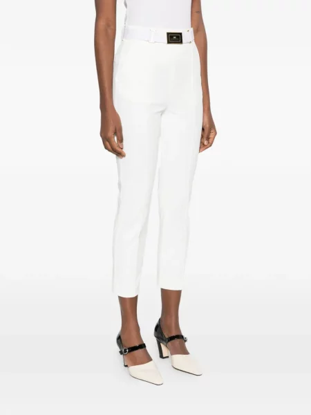 Cropp pantaloni Elisabetta Franchi alb